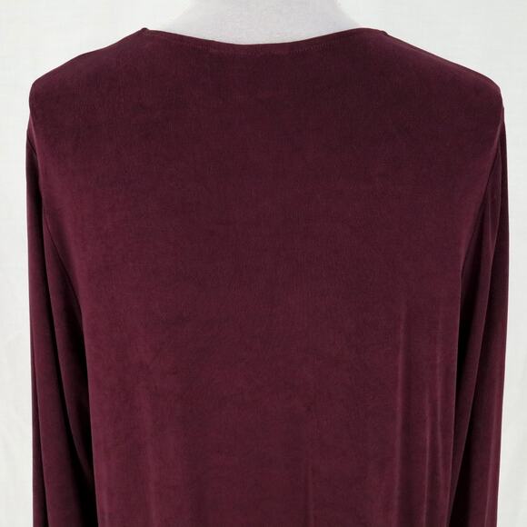 Chicos Traveler Top 3 Womens XL Plum Purple Slinky Stretch Knit Pullover Blouse - Picture 9 of 13